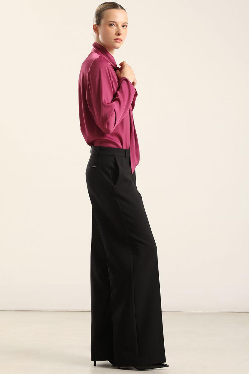 Pantalón straight, tiro alto, negro Liola-2