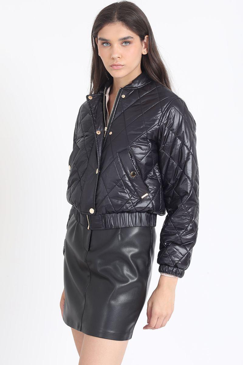 Parka Corta Bomber, Negro Liola-2