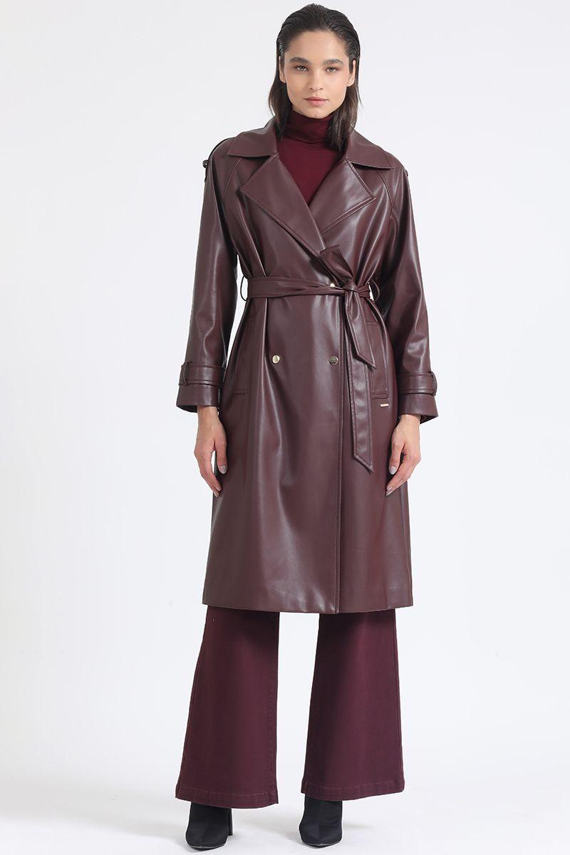 Trench Efecto Cuero, Burdeo Liola-0