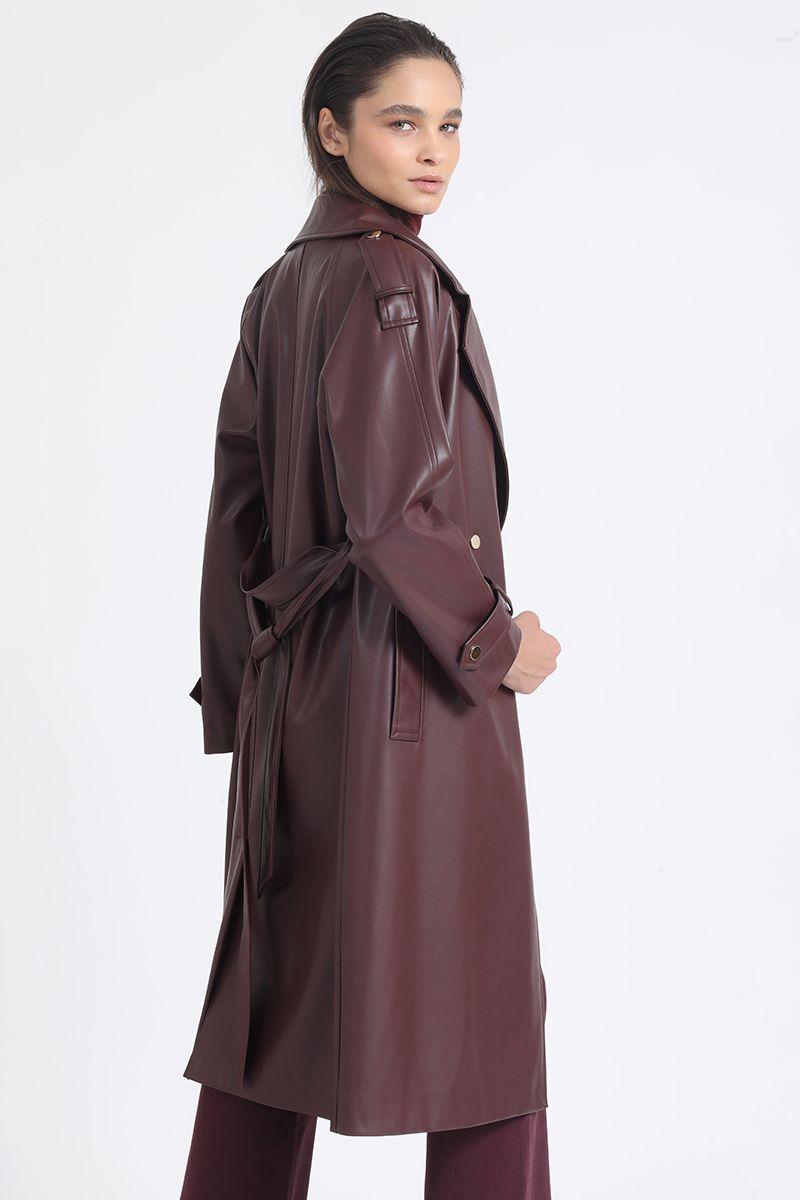 Trench Efecto Cuero, Burdeo Liola-4