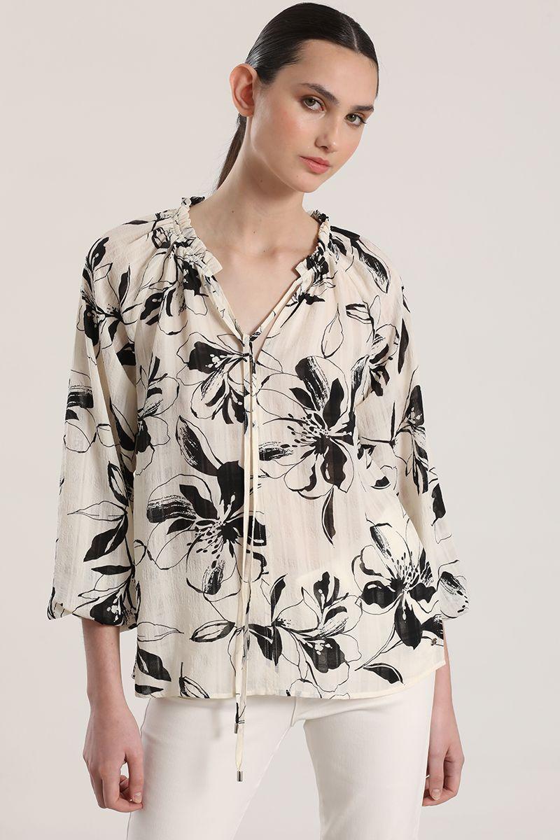 Blusa estampado floral liola mujer crudo-0