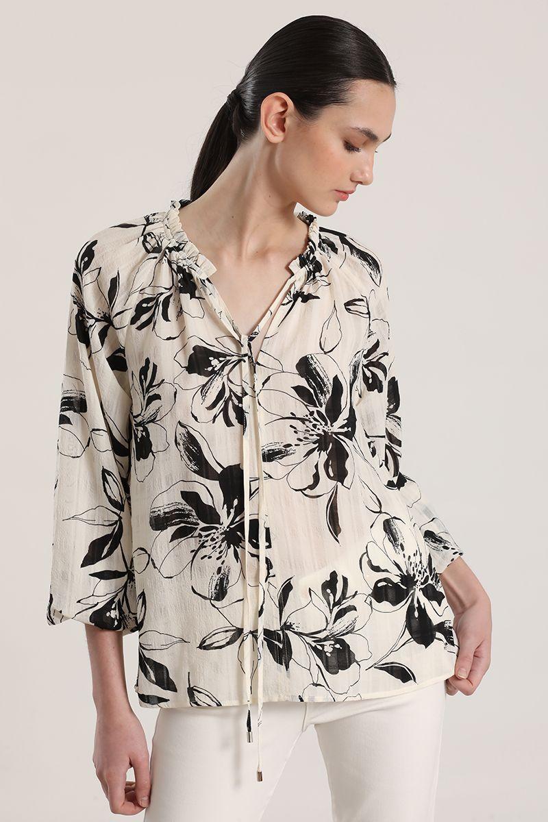 Blusa estampado floral liola mujer crudo-3