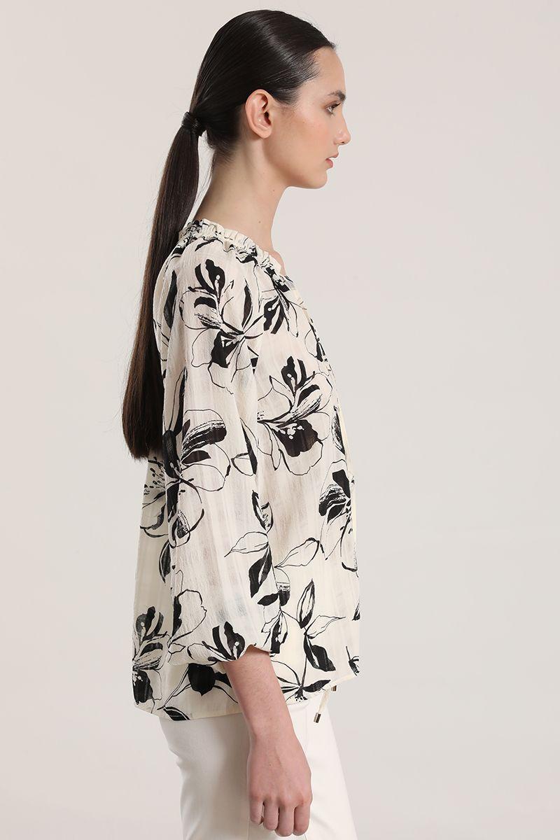 Blusa estampado floral liola mujer crudo-5