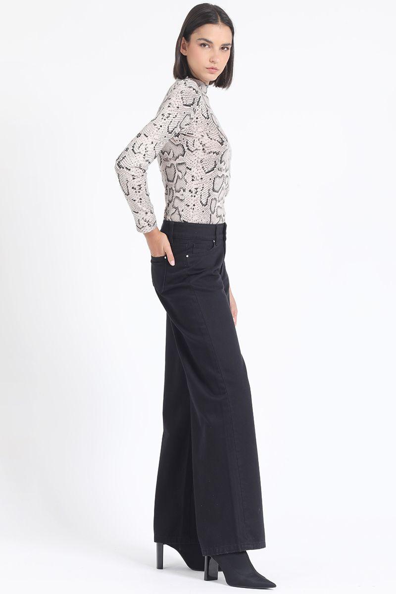 Pantalon Palazzo Tiro Alto, Procesado, Negro Liola-2