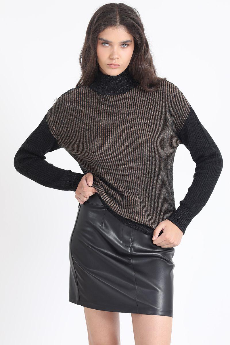 Tejido Sweater, Detallles Lurex, Negro Liola-0