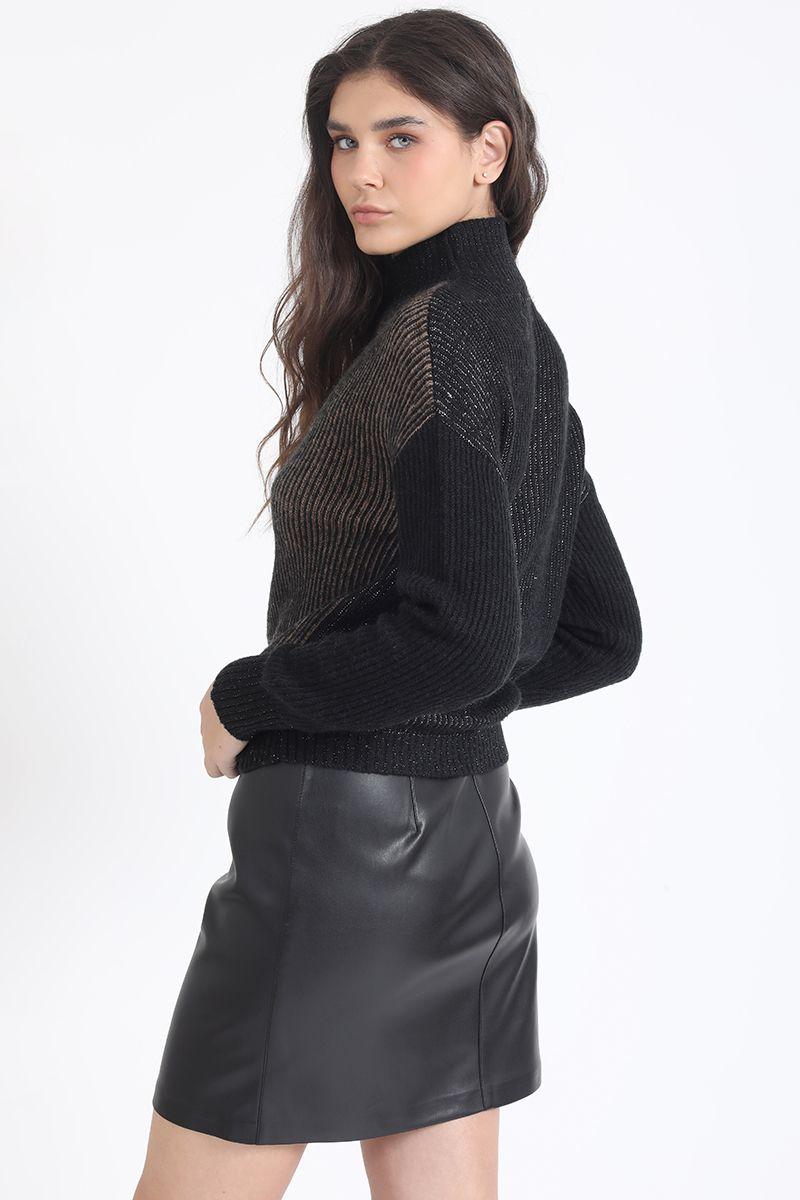 Tejido Sweater, Detallles Lurex, Negro Liola-2