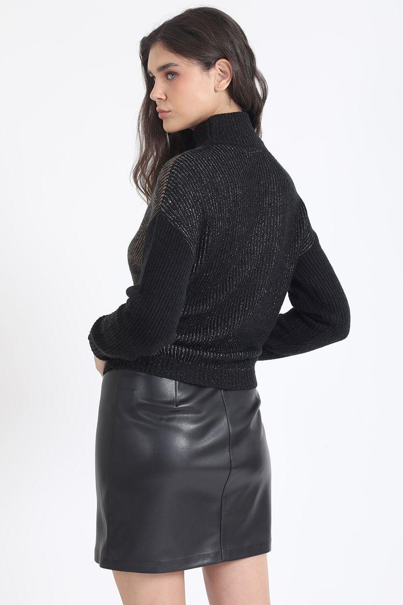Tejido Sweater, Detallles Lurex, Negro Liola-5