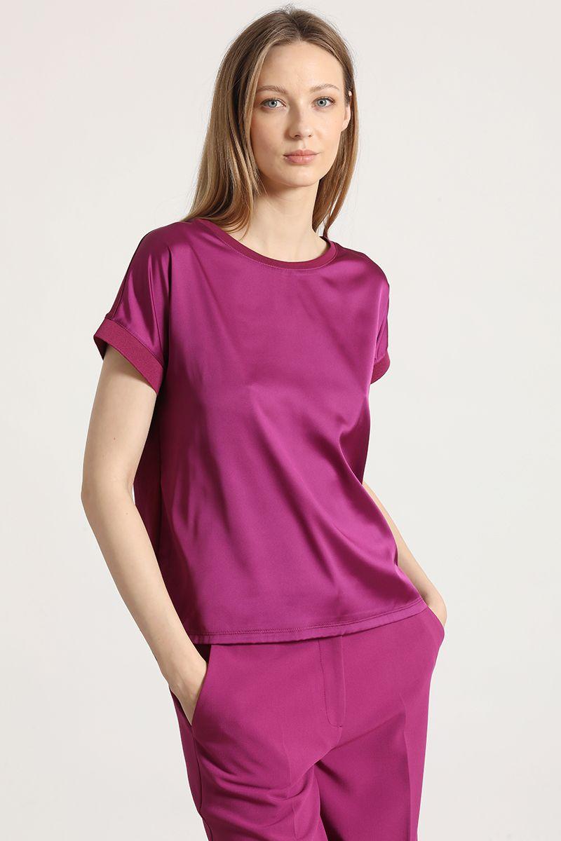 Polera básica satin Liola mujer violeta-0