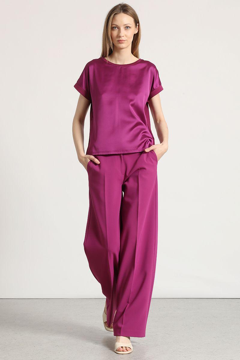 Polera básica satin Liola mujer violeta-1