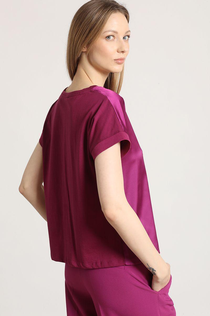 Polera básica satin Liola mujer violeta-3