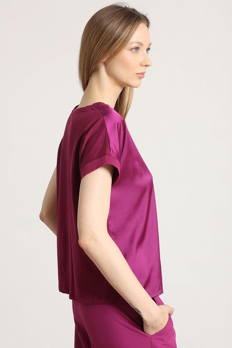 Polera básica satin Liola mujer violeta-4