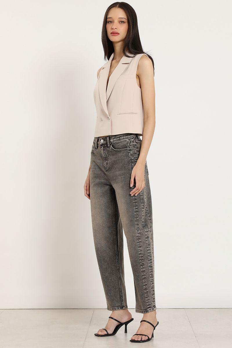 Chaleco sastre cruzado, beige Liola-1