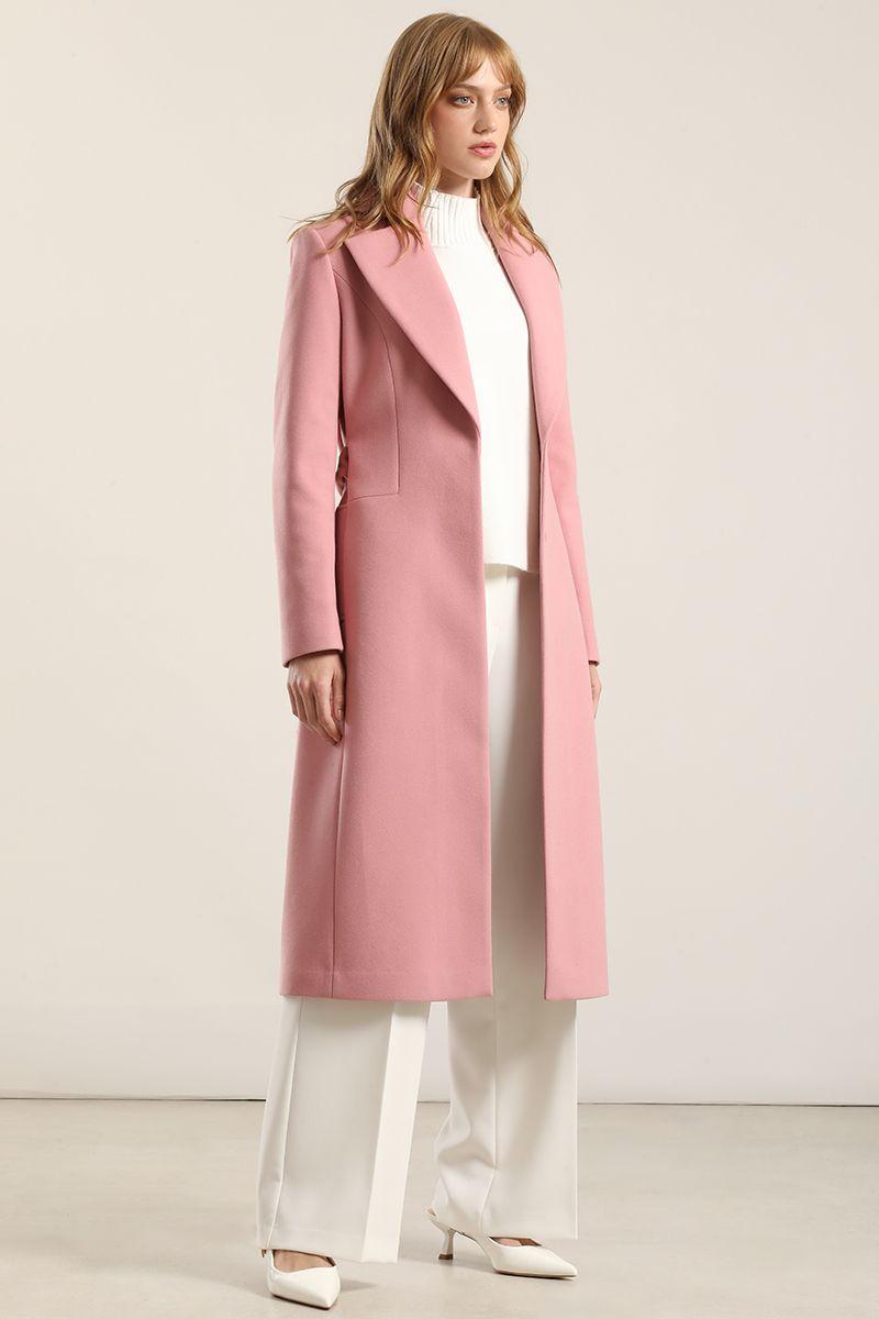 Abrigo Largo Basico, Muflon Rosa Liola-1