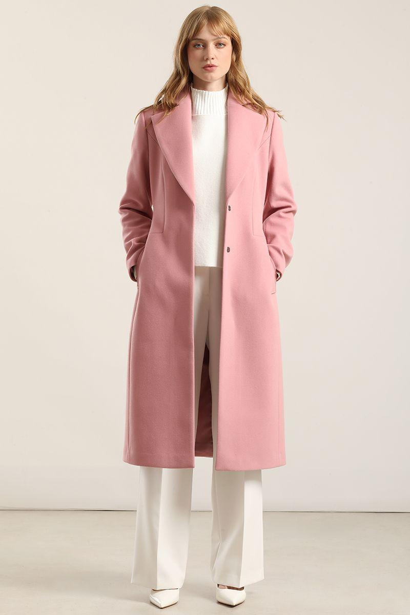 Abrigo Largo Basico, Muflon Rosa Liola-5