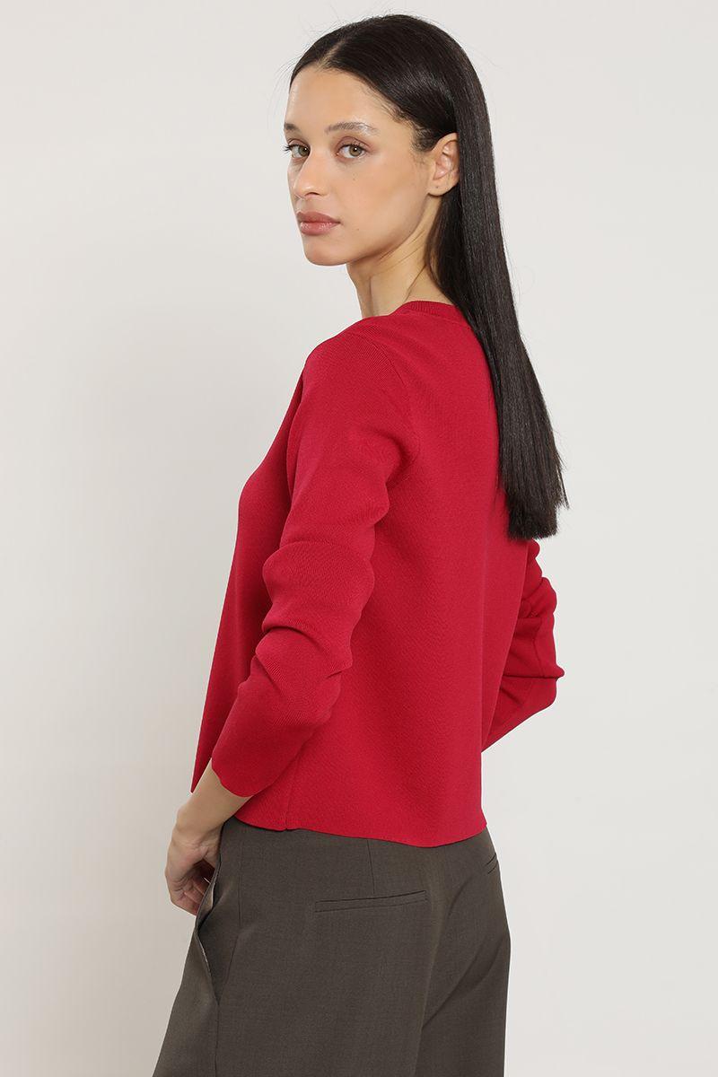 Cardigan punto, boton fantasia, guinda Liola-6