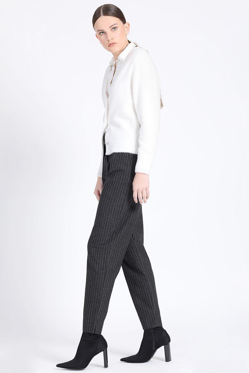 Cardigan Tejido Punto, Botones Joya, Crudo Liola-1