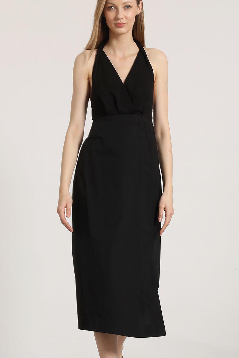 Vestido halter midi Liola mujer negro-3