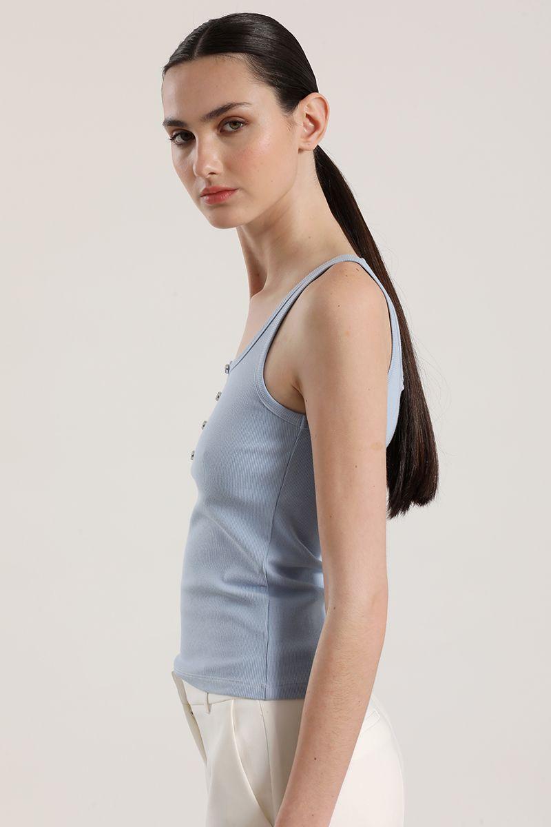 Top con botones Liola mujer celeste-5