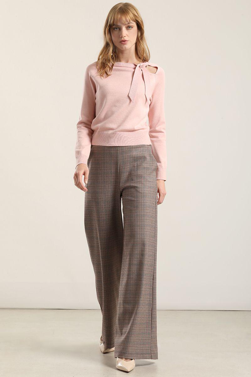 Jersey punto, lazada hilo metalizado, rosa Liola-4