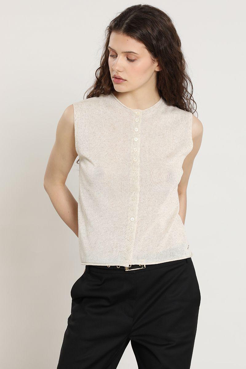 Cardigan punto, beige Liola-4