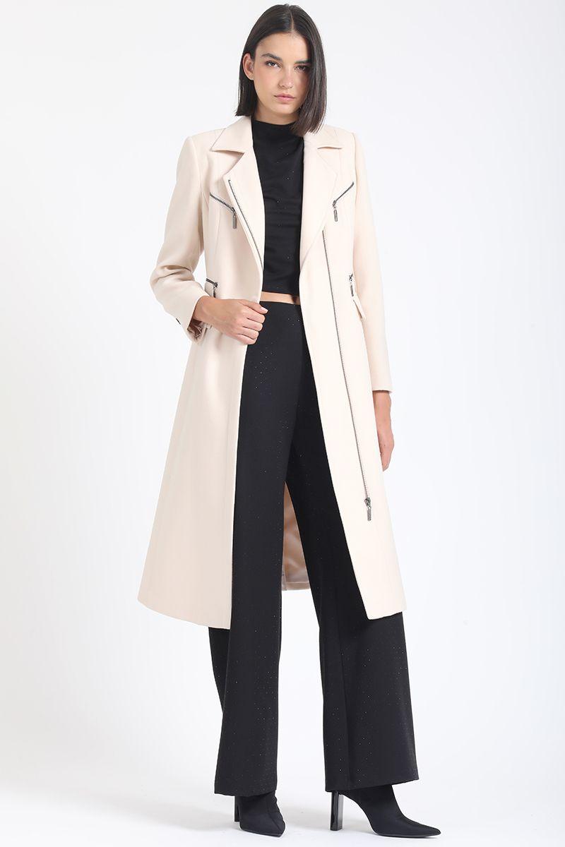 Abrigo Largo Biker, Muflon Crudo Liola-4