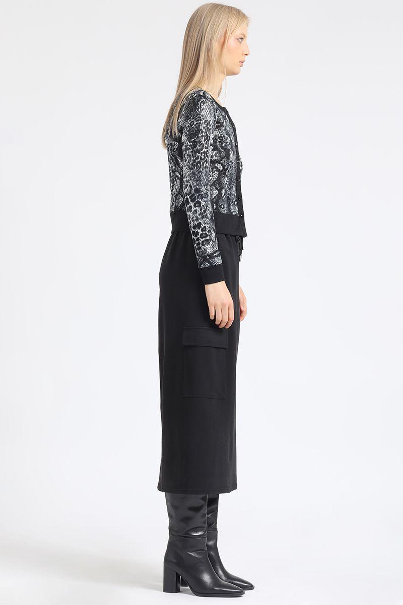 Falda Larga Cargo, Negro Liola-2