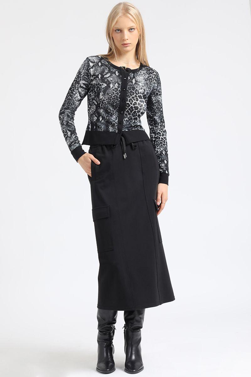 Falda Larga Cargo, Negro Liola-4