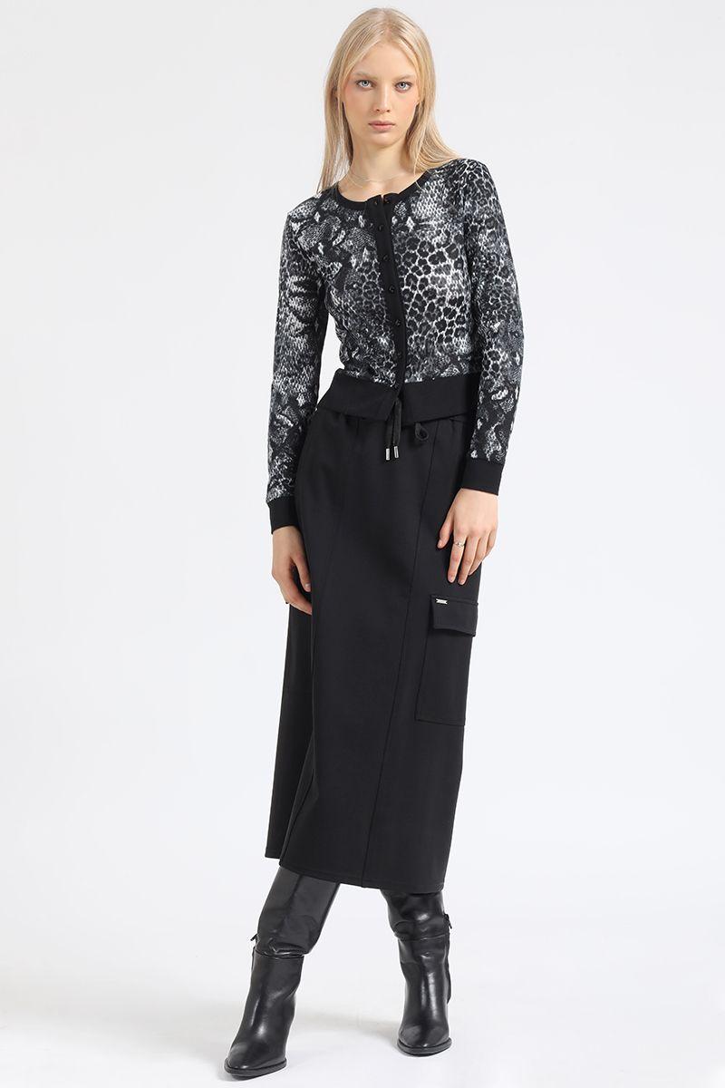 Falda Larga Cargo, Negro Liola-5