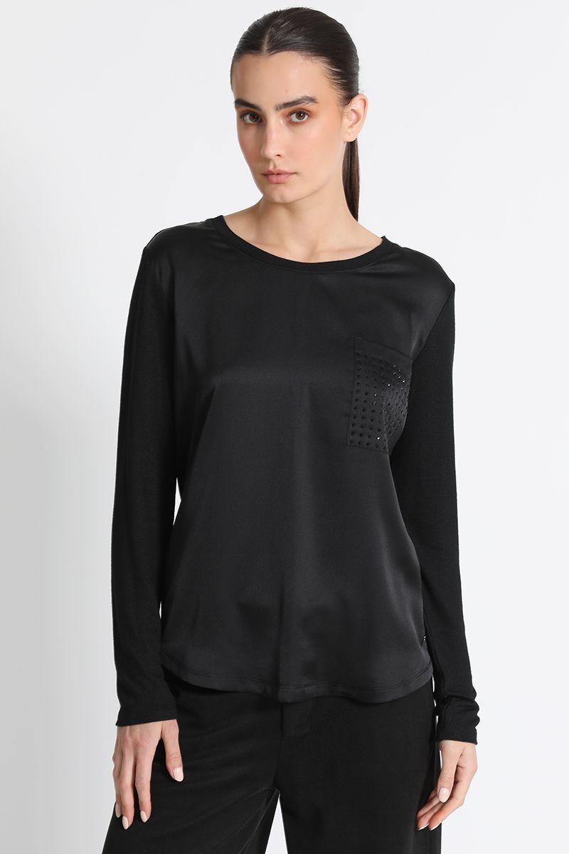 Polera Satín Negra Liola-4