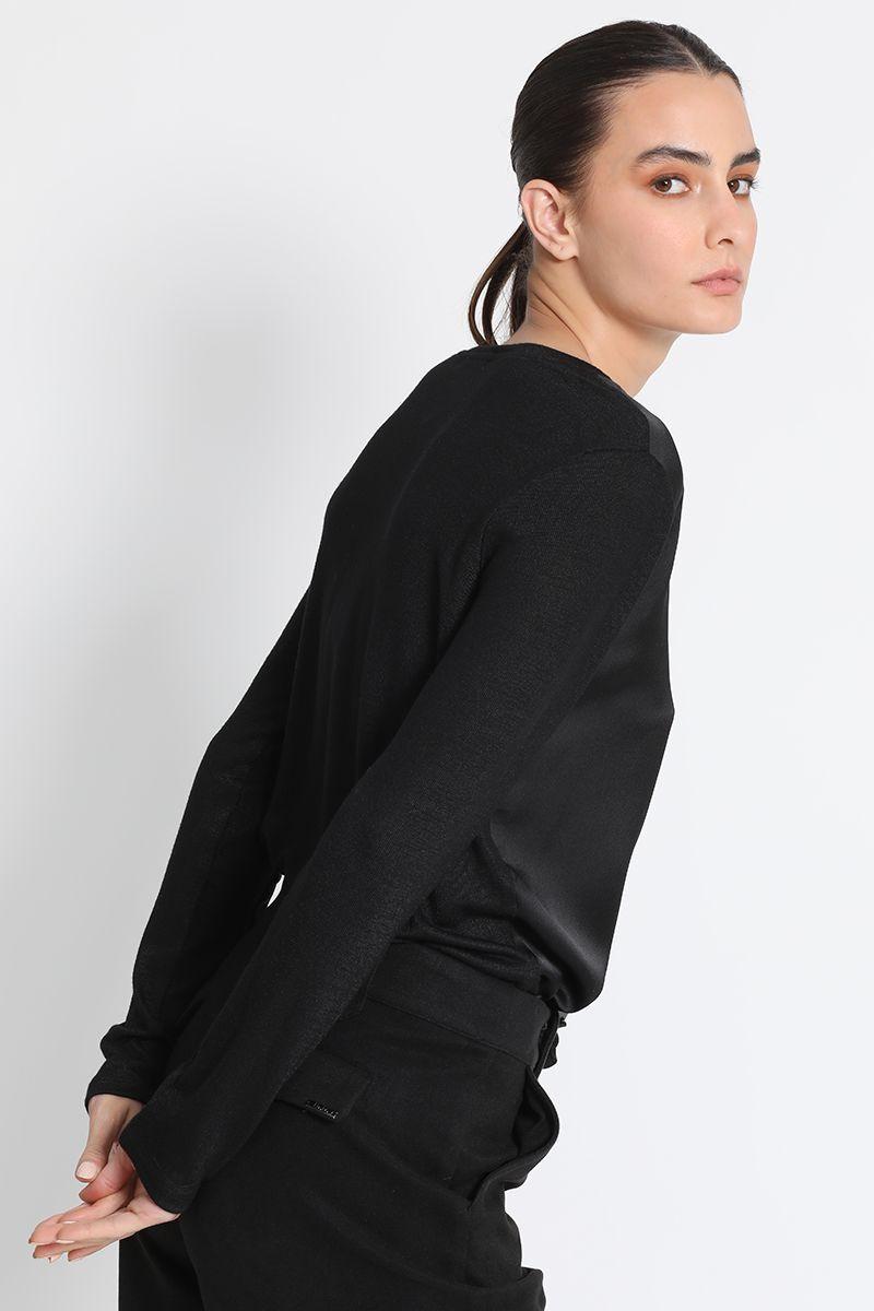 Polera Satín Negra Liola-3