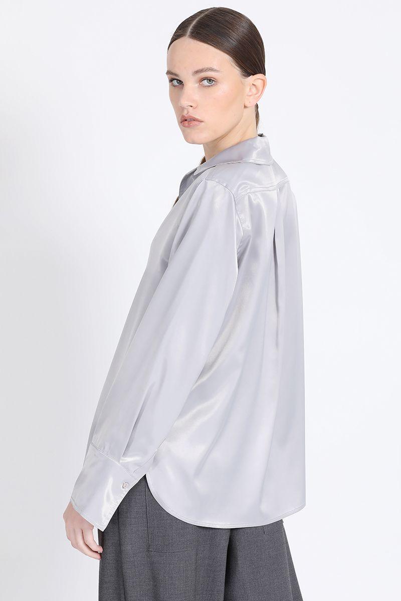 Camisa Puño Ancho Satin Gris Liola-4