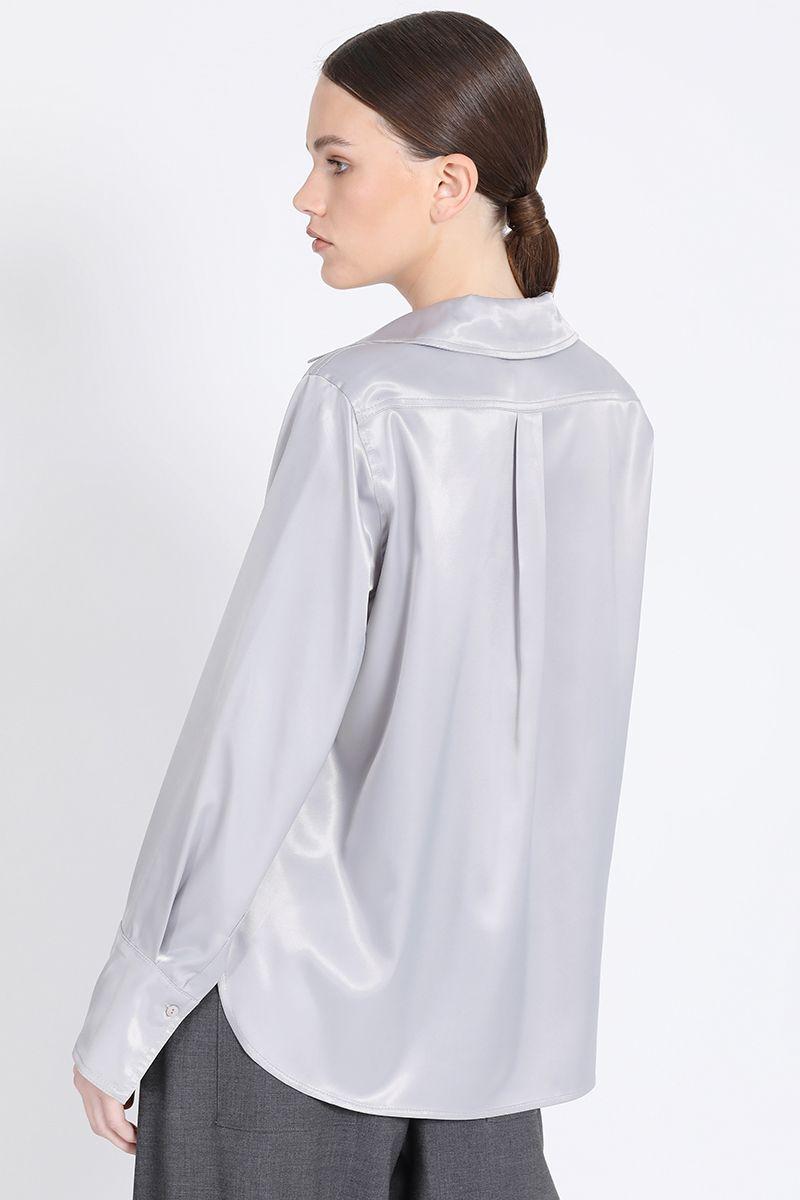 Camisa Puño Ancho Satin Gris Liola-5