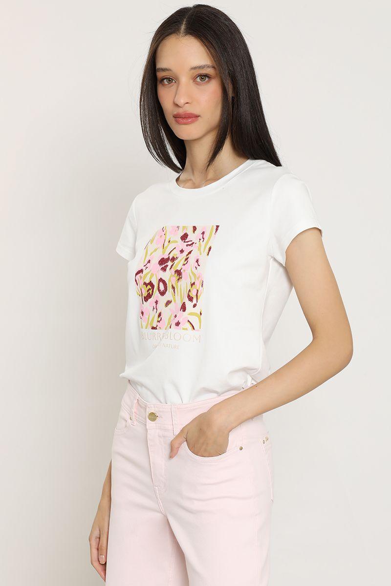 Polera estampado, aplicacion strass, crudo Liola-2