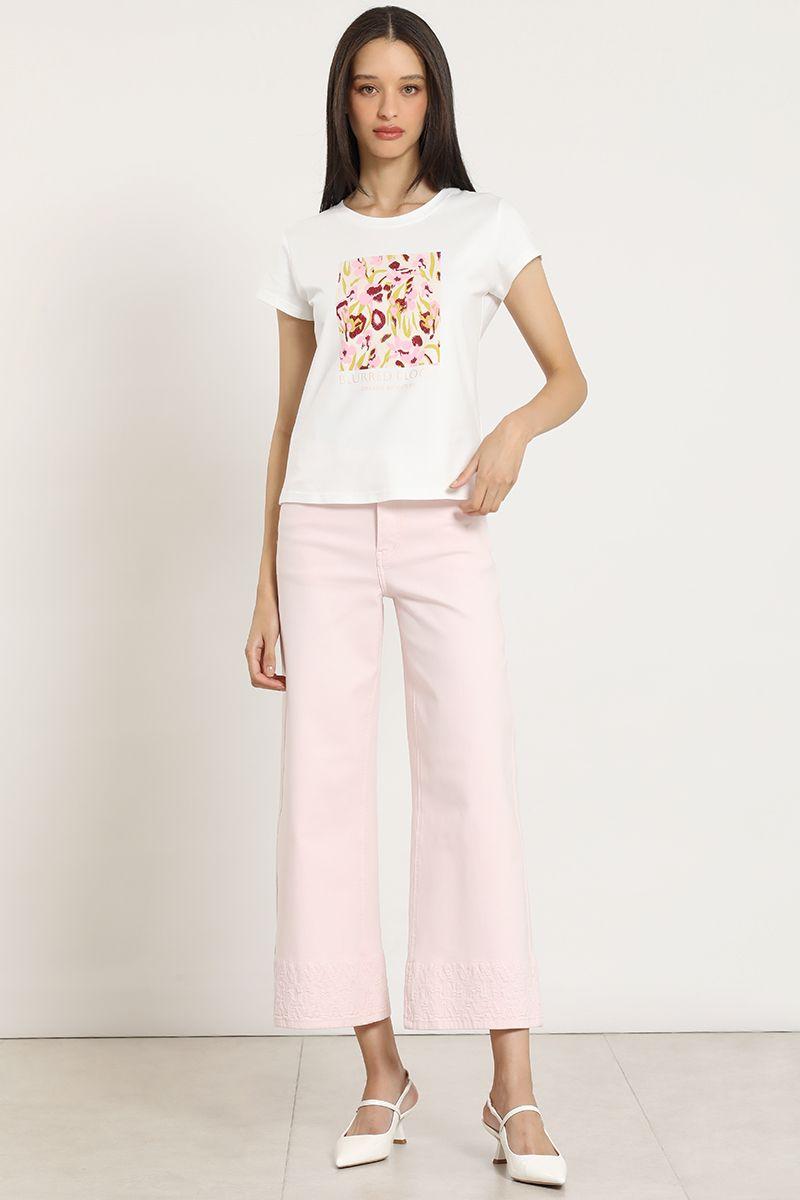 Polera estampado, aplicacion strass, crudo Liola-6