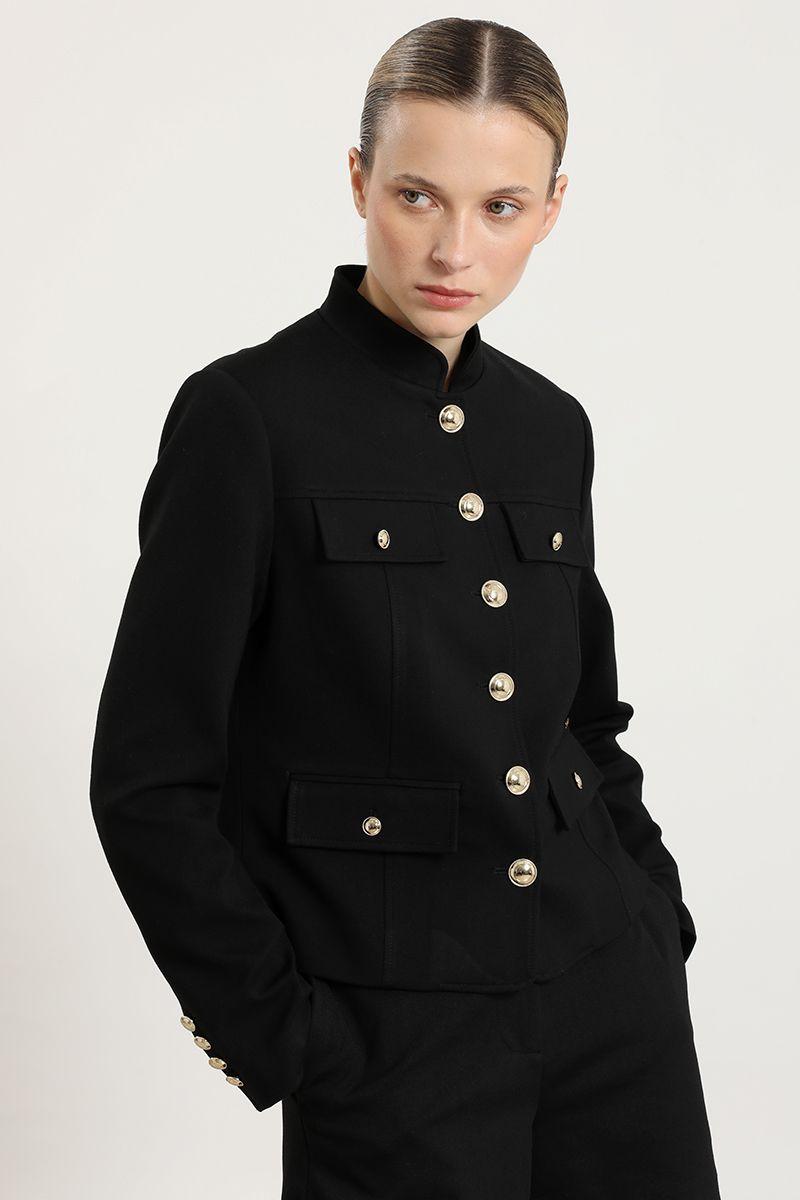 Chaqueta botones fantasia, negro Liola-1