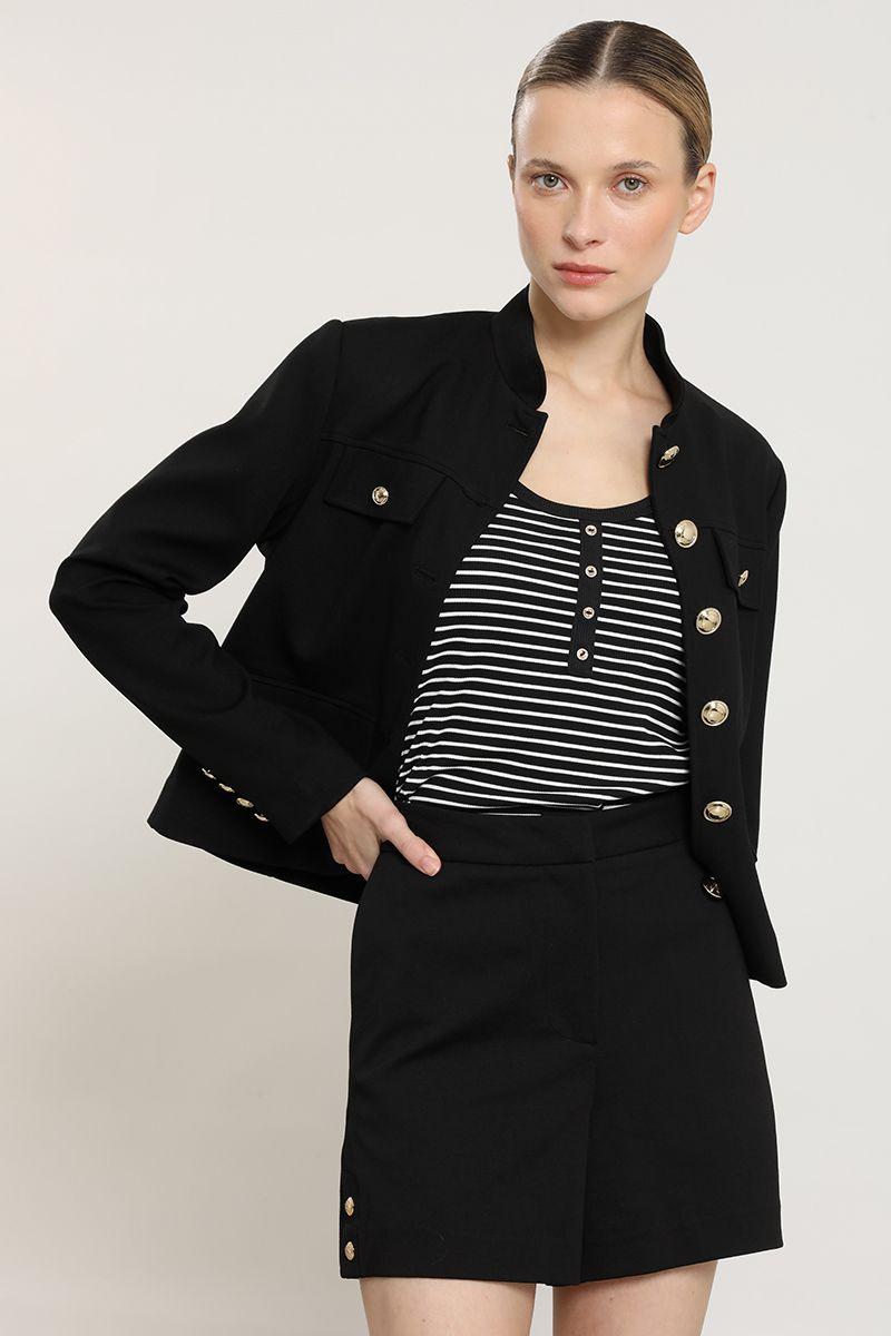 Chaqueta botones fantasia, negro Liola-3