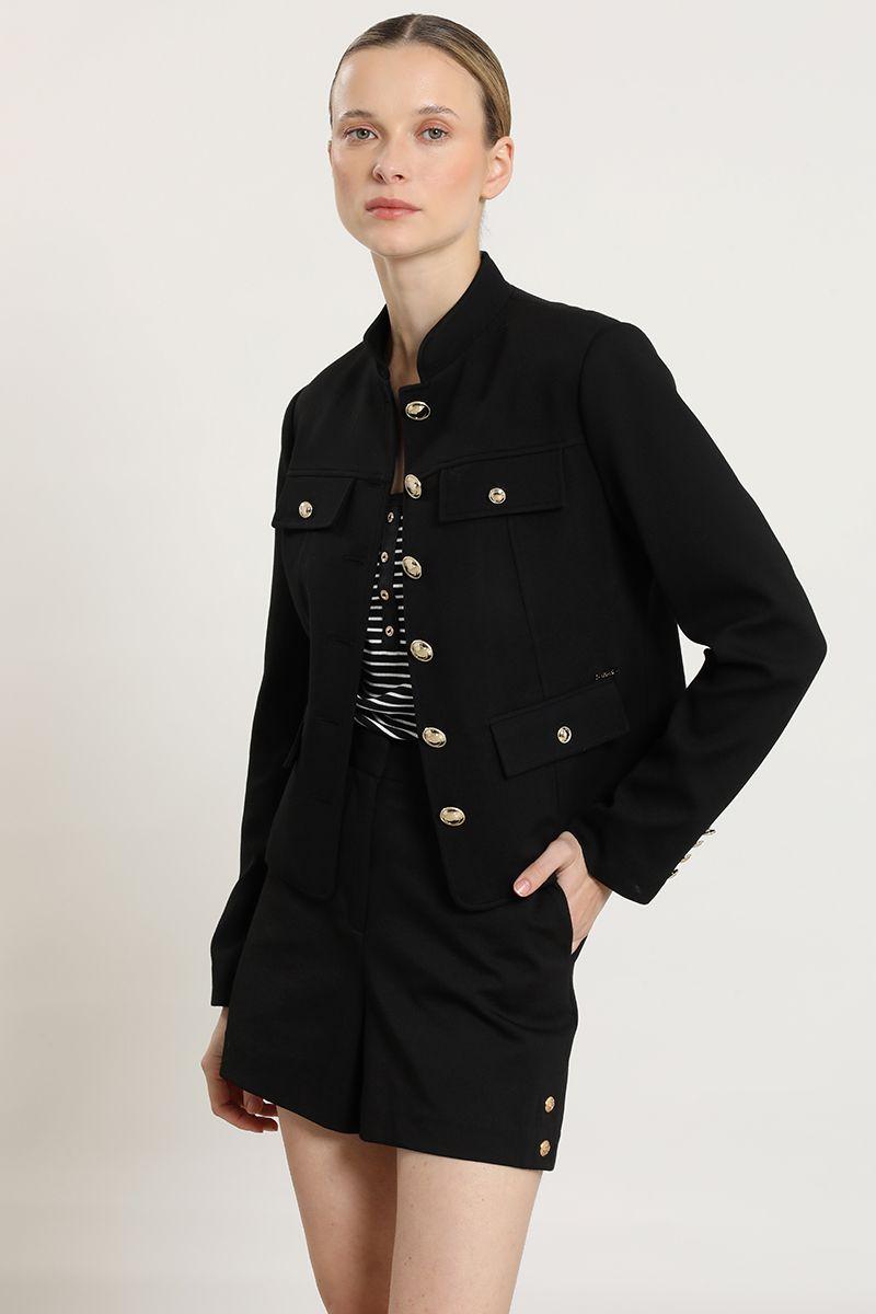 Chaqueta botones fantasia, negro Liola-4