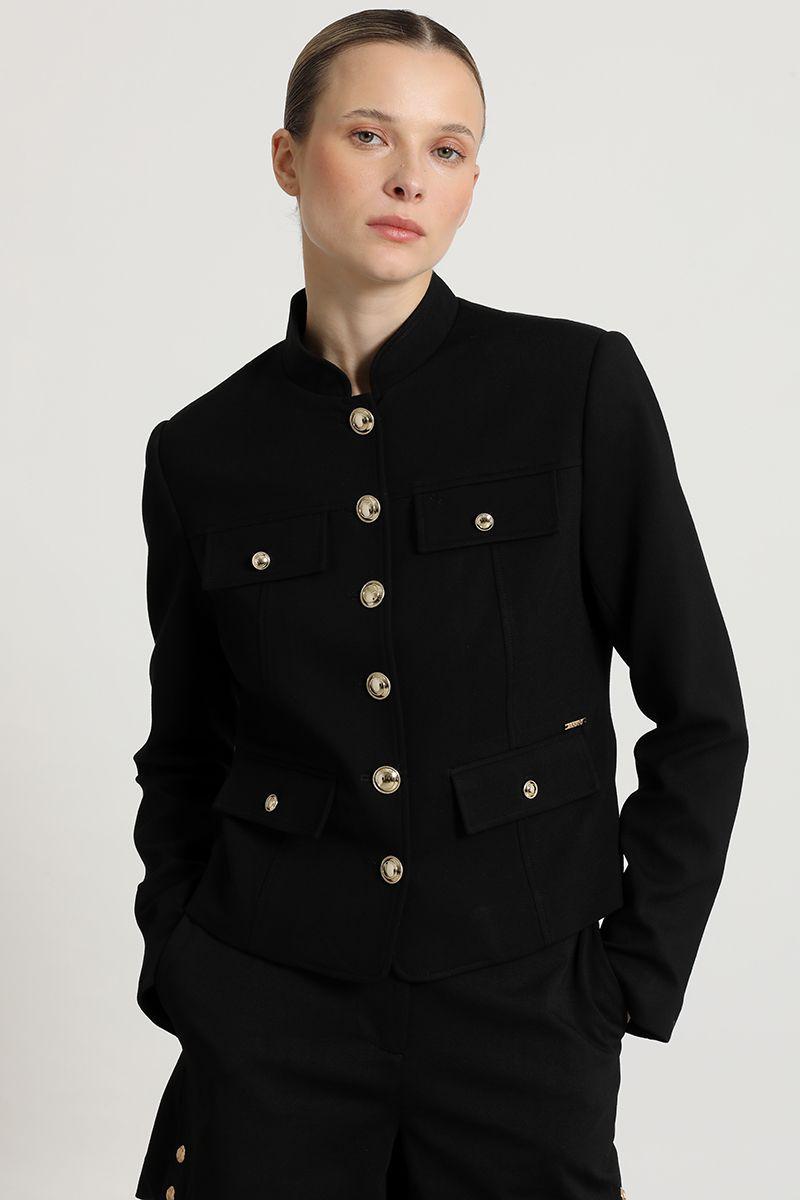 Chaqueta botones fantasia, negro Liola-7