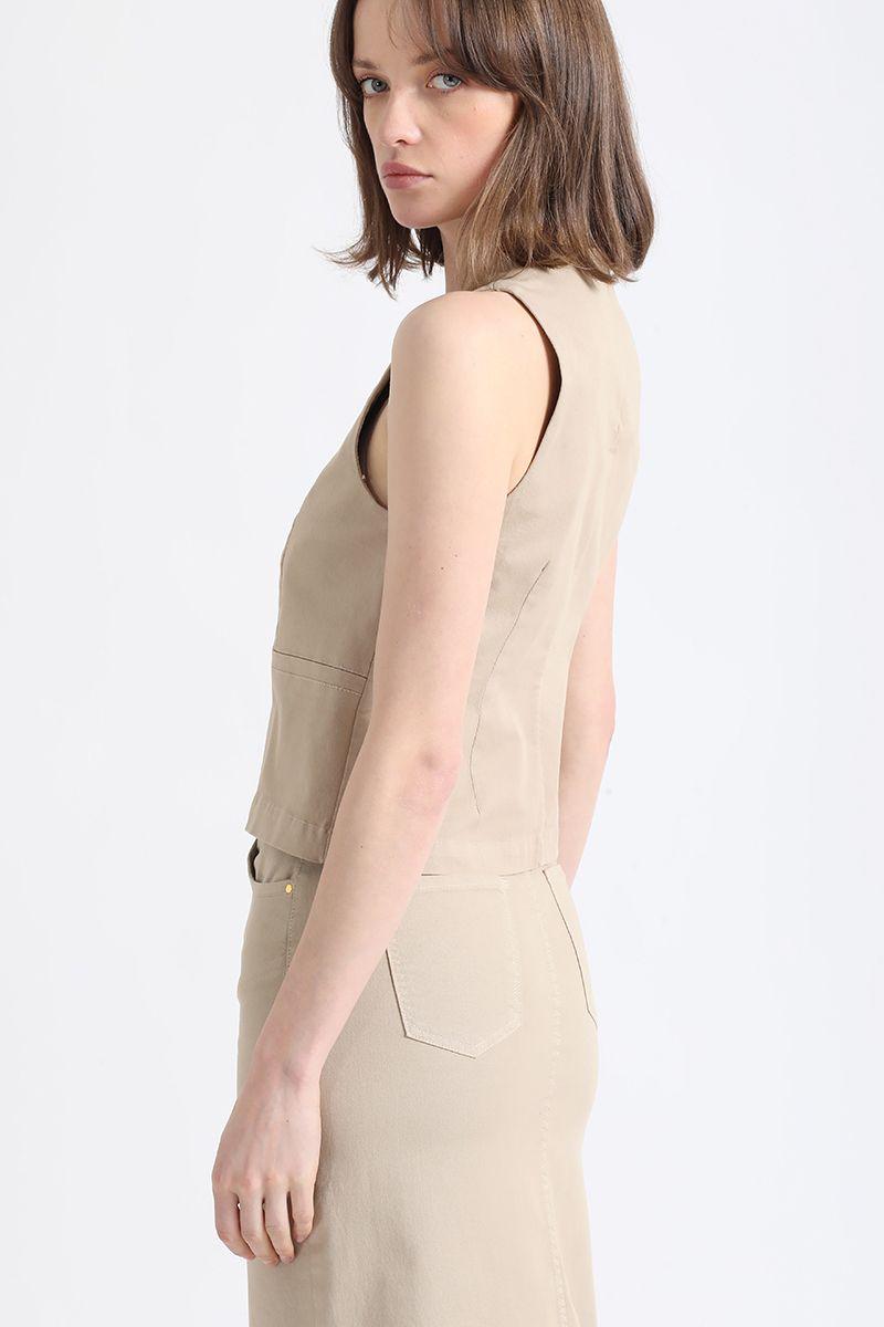 Falda Maxi, Beige, Colección Italia Liola-5