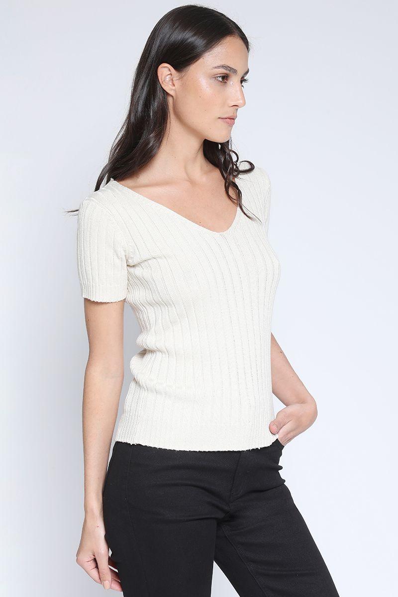 Polera Tejida Beige Liola-3