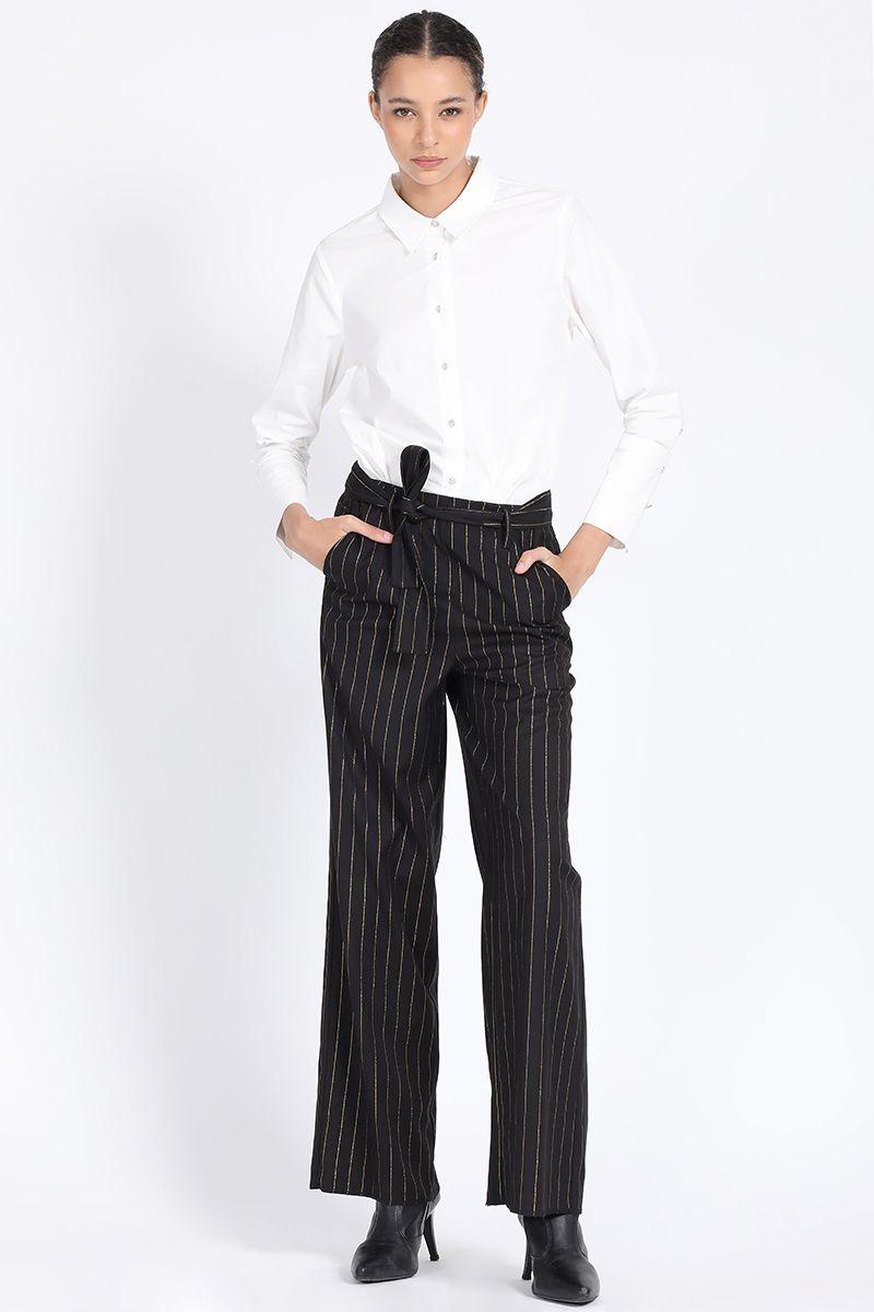 Pantalon Sastre, Raya Diplomatica Oro, Negro Liola-0