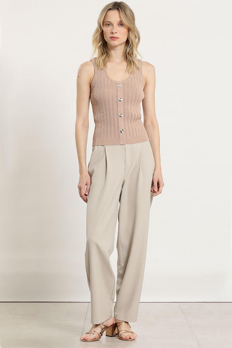 Top punto, boton decorativo, beige Liola-1