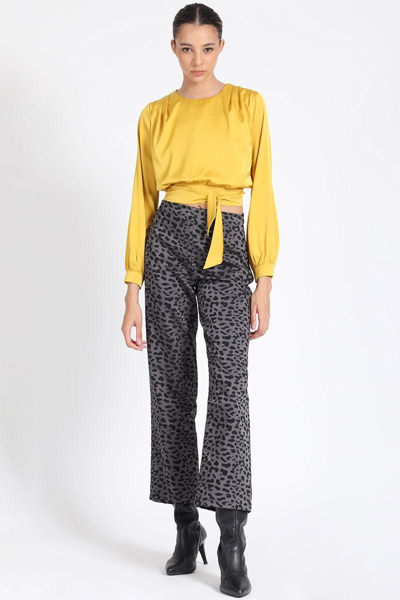 Blusa Corta Satin Amarillo Liola-1