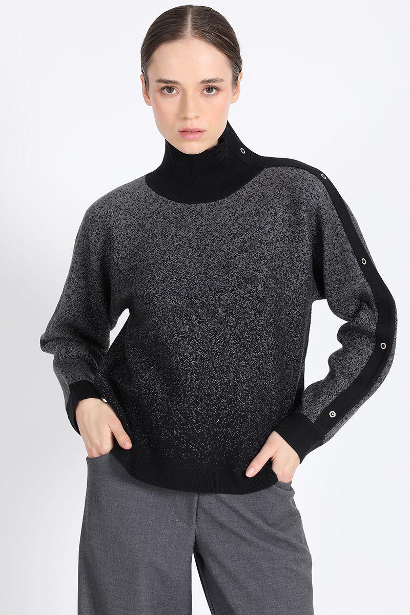 Tejido Punto Degrade Con Hilo Metalizado, Negro Liola-0