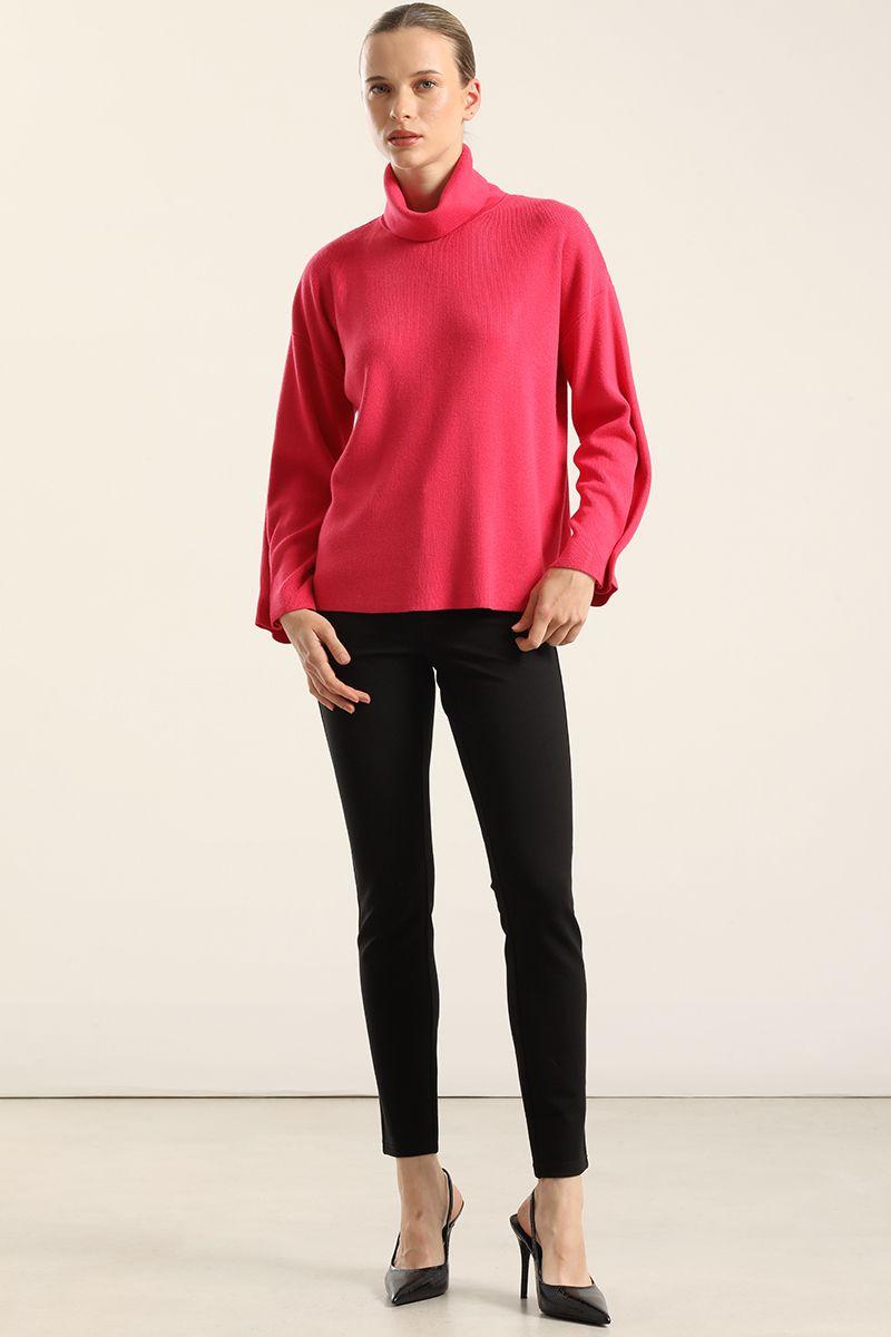 Jersey Punto, Boton Joya, Fucsia Liola-5