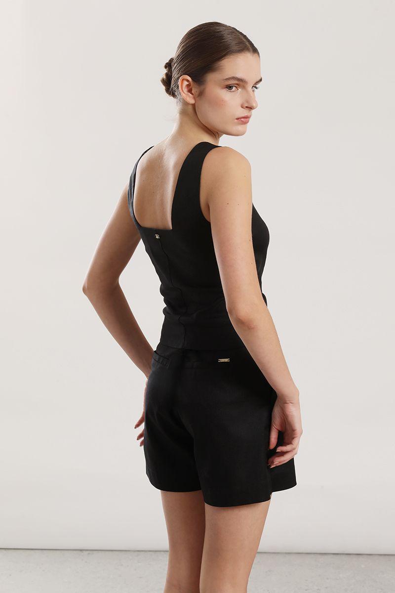 Top lino Liola mujer negro-4