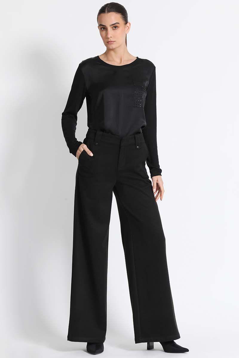 Pantalón Ancho Mujer Negro Liola-0