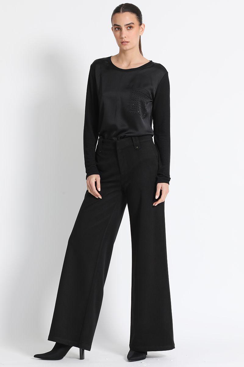 Pantalón Ancho Mujer Negro Liola-1