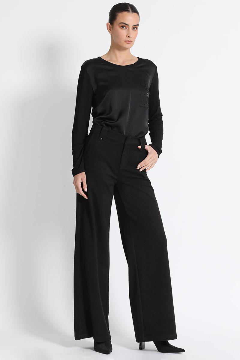 Pantalón Ancho Mujer Negro Liola-4