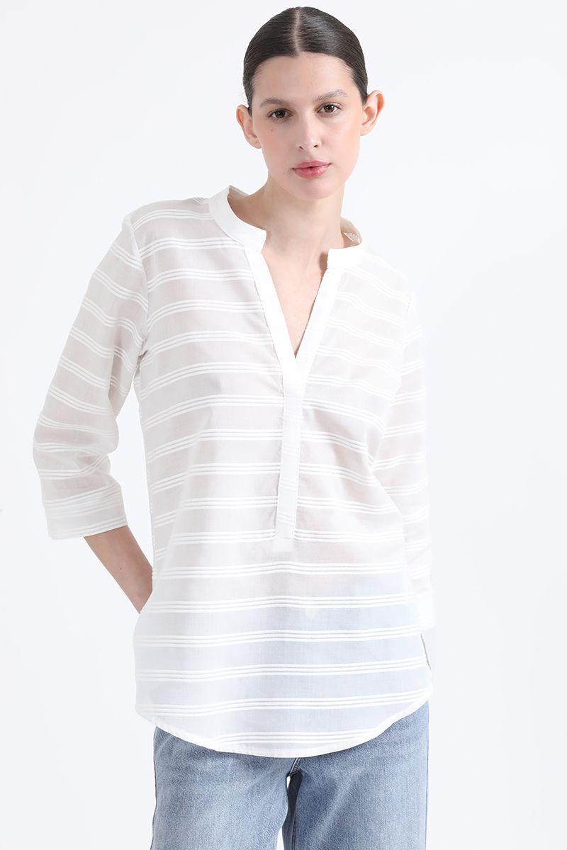 Blusa Algodón Fantasia, Crudo, Colección Italia Liola-0